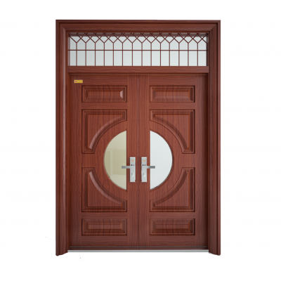 Cửa thép vân gỗ cánh đôi- GD2H4K