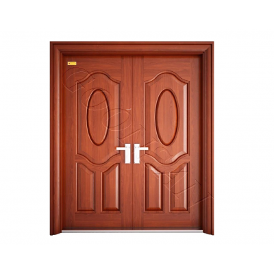 Cửa thép vân gỗ cánh đôi-GS2H1