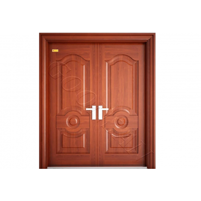 Cửa thép vân gỗ cánh đôi-GS2H6