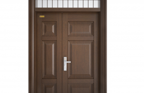  Cửa thép vân gỗ cánh lệch-GS3H3